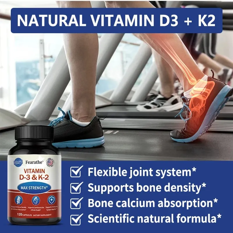 Las cápsulas MK-7 de vitamina D3 y K2 apoyan la salud de las articulaciones de los dientes y los huesos, aumentan la absorción de calcio — image 6