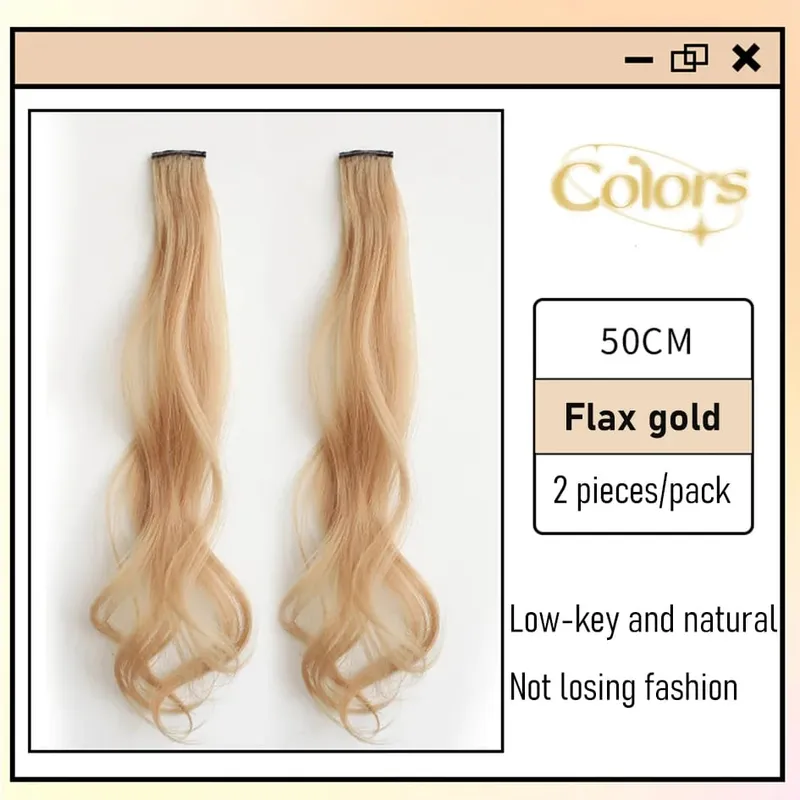 Synthetische 2-teiliges Set 50 cm 60 cm farbige lockige Haarverlängerungen Wasserwelle Rosa Blau Lila Halloween Weihnachten Perücke — image 10