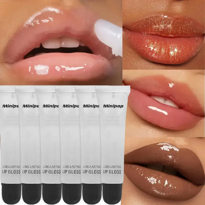 2/3/6 buah Lip Gloss Bening Melembabkan Tahan Lama | Minyak Dasar Bibir Tidak Lengket Kosmetik Perawatan Bibir Berkilau Tinggi 18ml — image 2