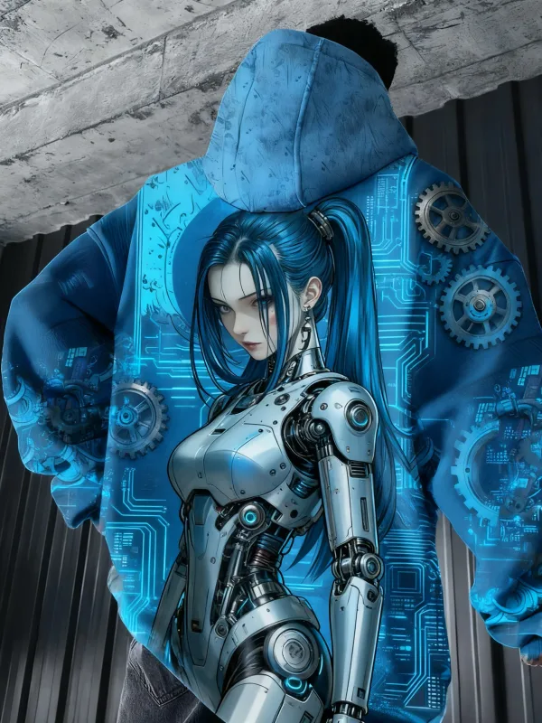 Sweat-shirt à capuche à manches longues pour fille, pull décontracté, imprimé en 3D, haut à la mode, surdimensionné, tendance — image 8
