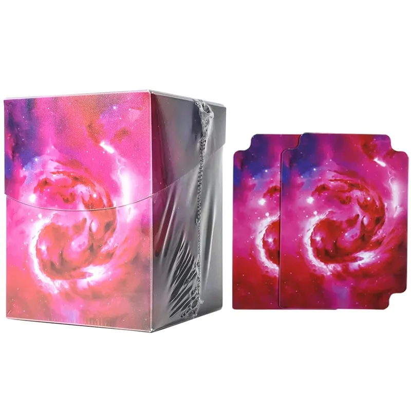 Más de 100 cajas de plástico para tarjetas comerciales BASIC LANDS, con capacidad para tarjetas de doble manga, estuche de almacenamiento para tarjetas TCG/CCG para MTG/YGO con dos divisores — image 8