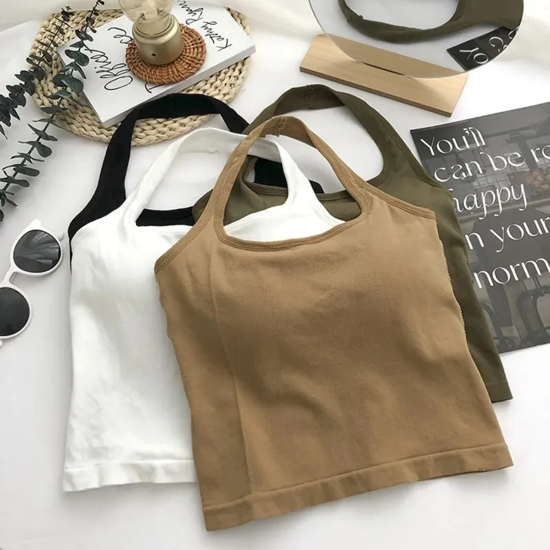 New Polyamide Halter Tank Top Hanging Neck Vest Sleeveless Top Strap Sleeveless Sleeveless Halter Top Women — image 2