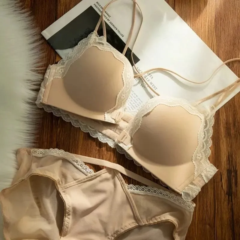 Busto piccolo Gancio anteriore Reggiseno push up senza fili Spalline sottili Beauty Back Anti-Cedimento Supporto seno laterale Reggiseno da donna S-XL — image 2