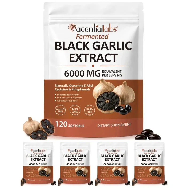 Estratto di aglio nero Softgel 600 mg Concentrato 10:1 per il benessere del cuore Supporto immunitario Equilibrio digestivo Vitalità 120 conteggi — image 11