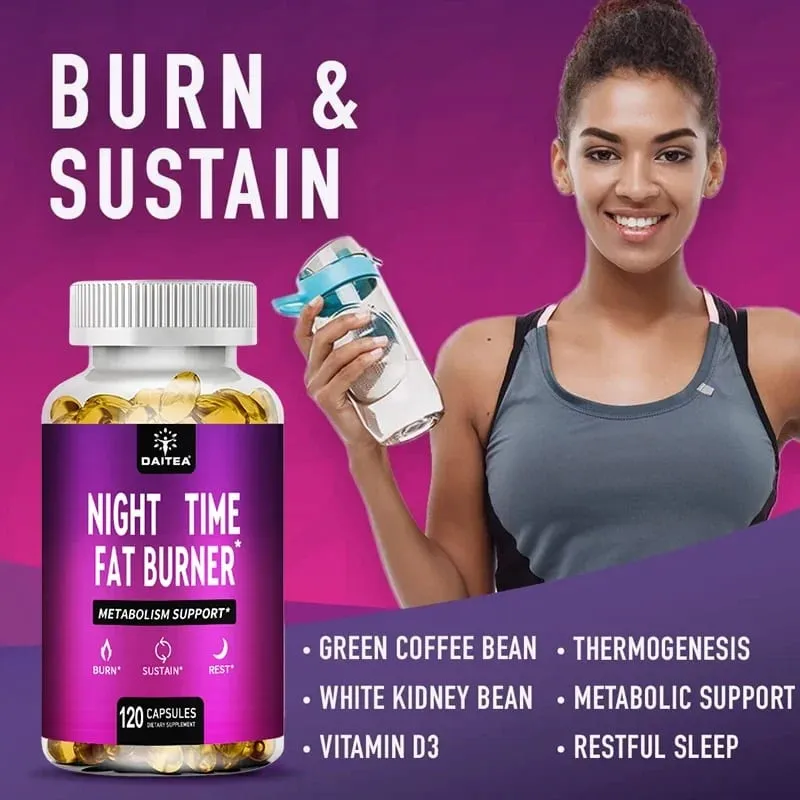 Nighttime Fat Burner - Carb Blocker Metabolism Fat Burning Supplement