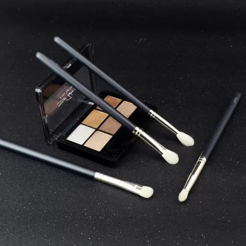 4ks make-up štětec na oční stíny plochý oční stíny stínítko záhyby štětce na oční stíny kozí vlasy tekutý krém na pudrový make-up — image 3