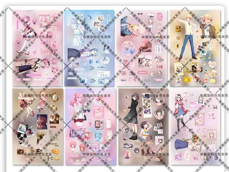 Hatsune Miku -Project DIVA- Sticker Hatsune Miku Kagamine Rin/Len Anime Peripheral Journal Material Sticker 8 Sheets New Gifts — image 10