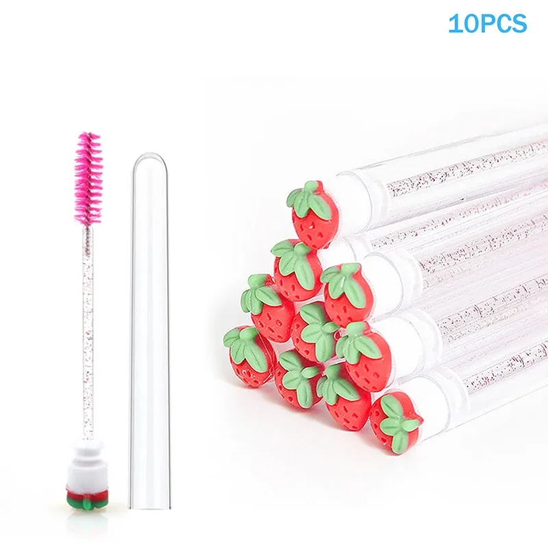 10 ชิ้น/เซ็ตคอลเลกชันผลไม้แปรงมาสคาร่าReusable LashแปรงหลอดSpoolies Lash ExtensionแปรงApplicatorsแต่งหน้าเครื่องมือ — image 9