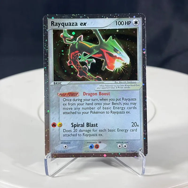 Karty proxy Seria EX Rayquaza Złota gwiazda Charizard Gengar Pikachu Hobby Hobby Kolekcje Kolekcja gier Karty Anime — image 12