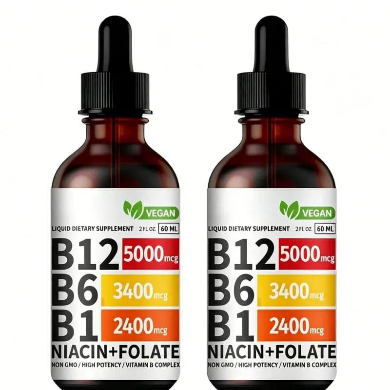 Vitamin B6 Drops Complex B12 B1 Folat Flydende Supplement Support Fordøjelsessystem Drops Flydende Triple Absorption Flydende Drop — image 7