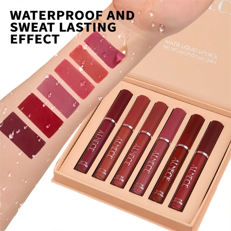 Combination Lipstick Set Makeup for Women Waterproof Long Lasting Cosmetics Matte Velvet Nude Color Lipstick Makeup Gift Box — image 4