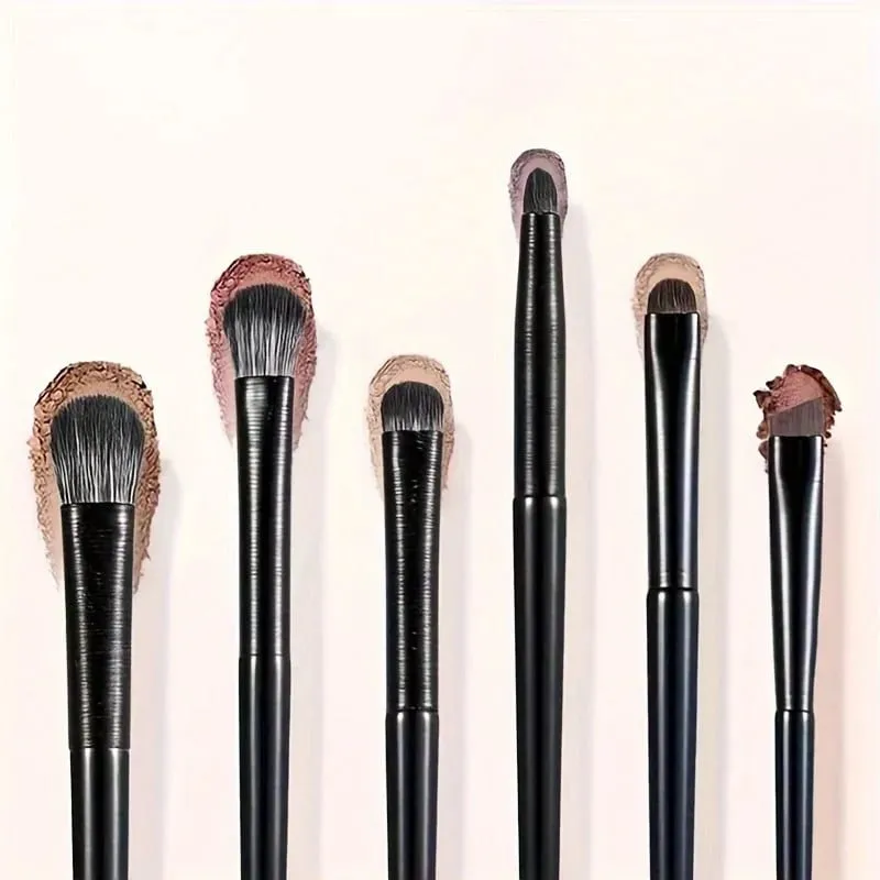 6st ögonfläckarborste Fint mjukt sminkverktyg Ögonskuggsborsteset Eyelinerborste för blandning av ögonskugga Eyeliner Idealisk — image 5