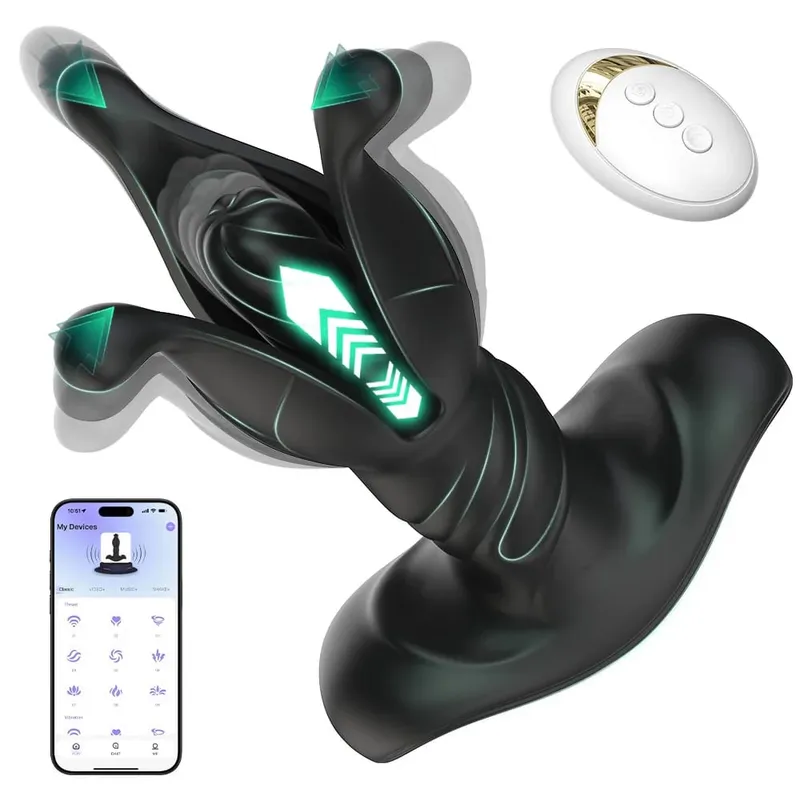 Tension Shock sbattimento spinta Butt Plug vibratore anale massaggiatore della prostata giocattolo anale APP telecomando doppio controllo giocattoli del sesso per gli uomini — image 1