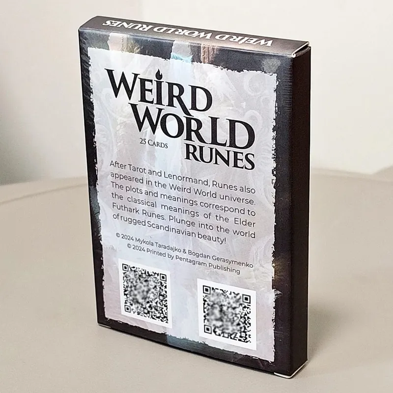 Weird World Runes Deck 9*6cm - 25 cartas de oráculo Elder Futhark para adivinación impresas en cartulina de doble relieve 350GSM — image 1