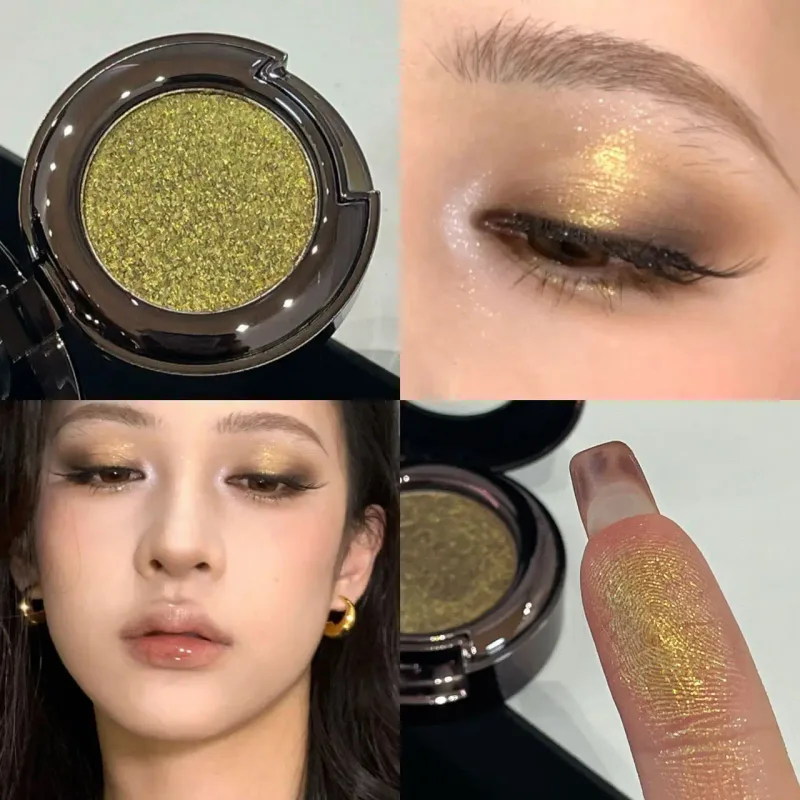 Metallic Glitter Black Blue Eyeshadow Ungu Hijau Metallic Highlighter Eyeshadow Diamond Tahan Lama Solek Mata Wanita Kosmetik — image 11