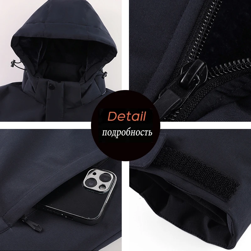 Winter Men Warm Waterproof Jackes Coat Mens Windproof Fleece Thicken Jacket Parkas Man Outdoor Casual Hooded Coat Jackets Male 1005010146117792