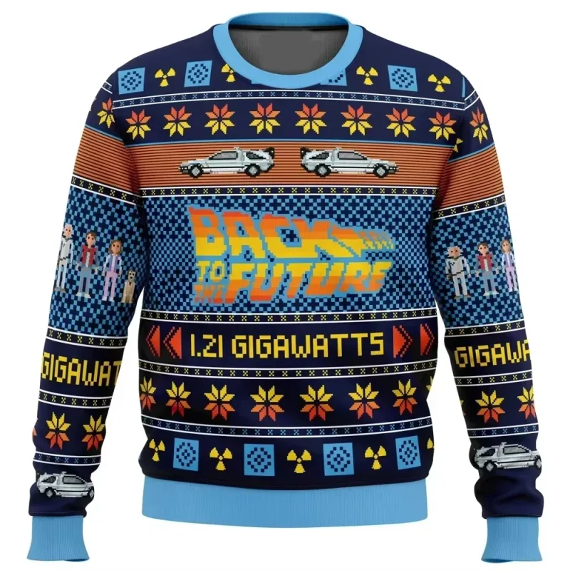 outono e inverno de volta ao futuro suéteres feios de Natal, camisas de anime de desenho animado para homens e mulheres, roupas — image 19