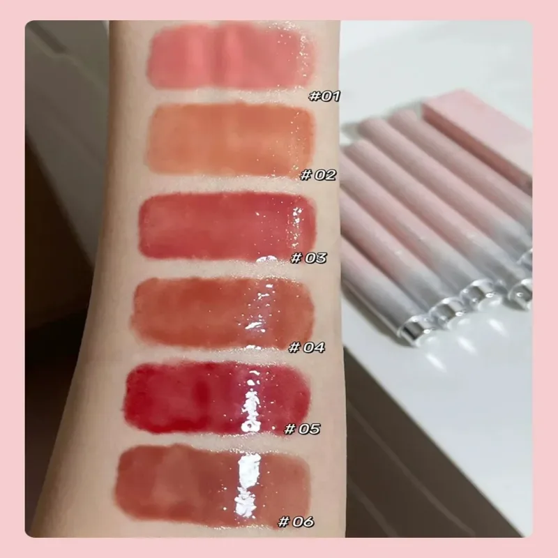 Air Jernih Cahaya Pepejal Lip Gloss Jeli Berair Gincu Merah Jambu Pensil Pelembap Cermin Gincu Pen Lipstik Korea Bibir Kosmetik — image 3