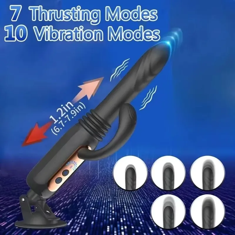 7 Machine sexuelle télescopique, gode vibrateur, 30MM, étirement automatique, Rechargeable avec ventouse, jouets sexuels pour adultes pour femmes — image 2
