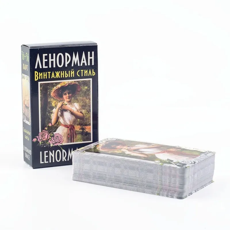 72 stk ЛЕНОРМАН ВИНТАЖНЫЙ СТИЛЬ LENORMAND ORACLE Russian Visions Tarot Divination Fate Deck brætspilskort til familiefest
