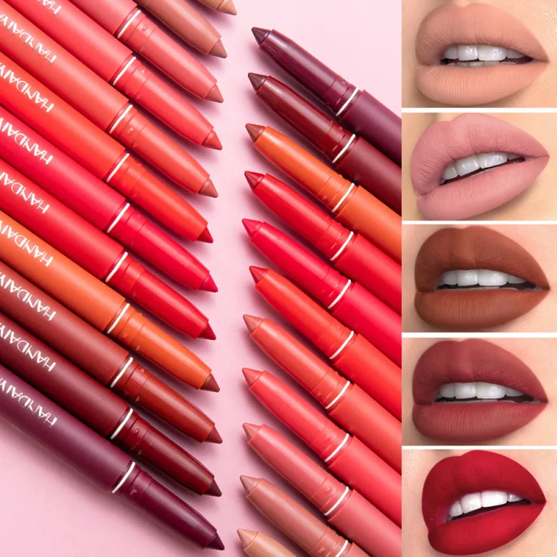Waterproof Cherry Red Matte Lipstick Sexy Lipliner Pencil Plumping Stain Natural Nude Pink Lip Liner Outline Lips Contour Makeup — image 4