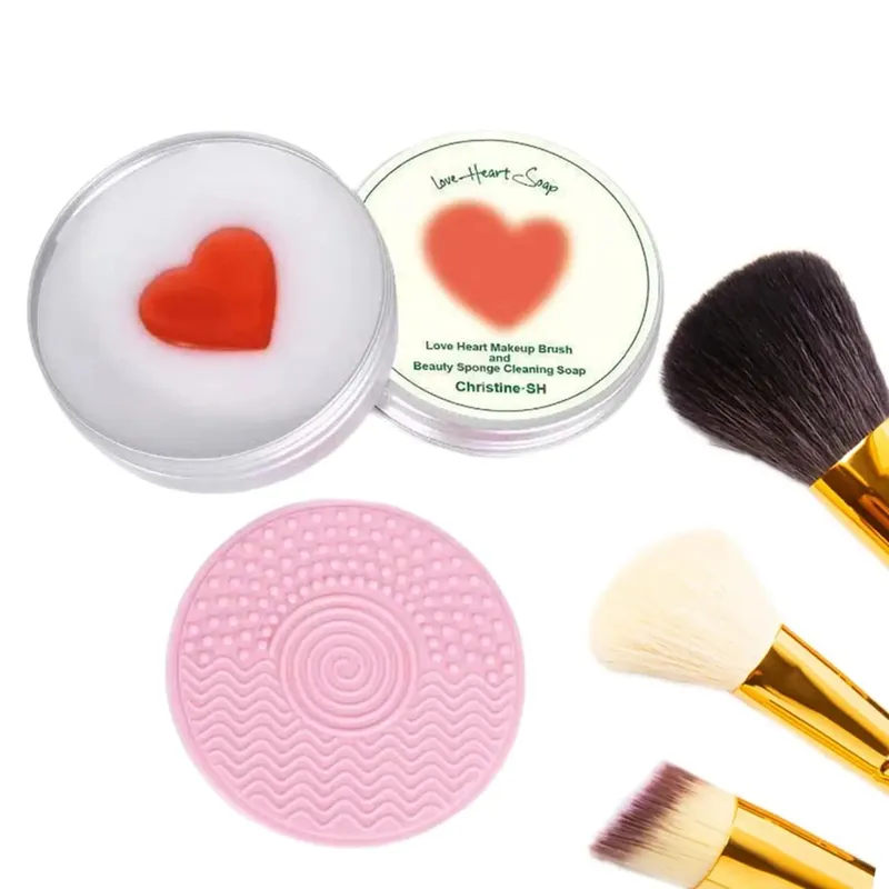 Sapone detergente per pennelli da trucco con tappetino in silicone Pulisce in profondità il trucco impermeabile per spugne sintetiche per pennelli da trucco naturali — image 3