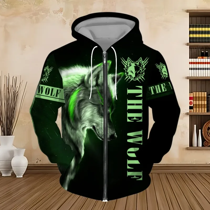 Spring and Autumn Men's Hoodie Sweatshirt 3D Digital Print Tiger Series Zip up Hoodies Fashion Personalized Sweatshirt for Men β image 7