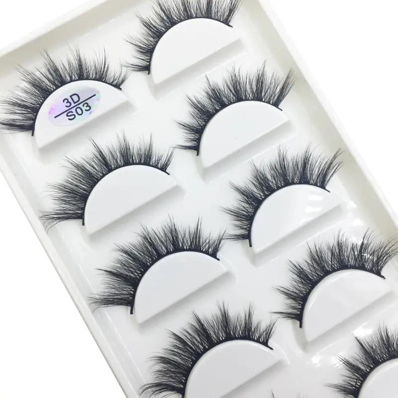 Přírodní 3D norkové umělé řasy Měkké jemné nadýchané oči umělé řasy make-up řas krása kočka Cilios 5 párů 15 stylů — image 1