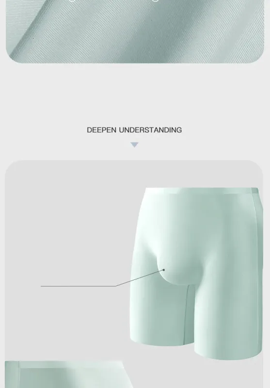 Mens Underwear Boxers Shorts Hombre Seamless Panties Man Solid Slim Ice Silk Pouch Long Leg Underpants L-6XL Cueca Calzoncillo — image 9