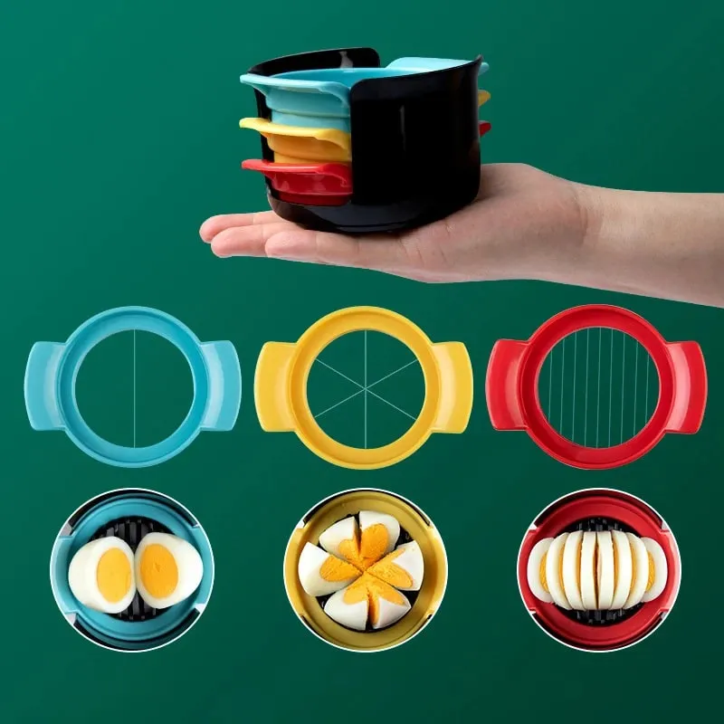 Mga Accessory sa Kusina Tatlo Sa Isa Lahat ng Egg Machine Preserved Eggs Cutter Multi-function Household Fancy Modeling Splitter — image 1