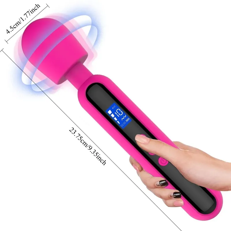 Leistungsstarker Zauberstab AV-Vibrator für Frauen, G-Punkt-Klitoris-Stimulator mit LED-Anzeige, Muskel-Massagegerät, Masturbator, Sexspielzeug für Erwachsene — image 6