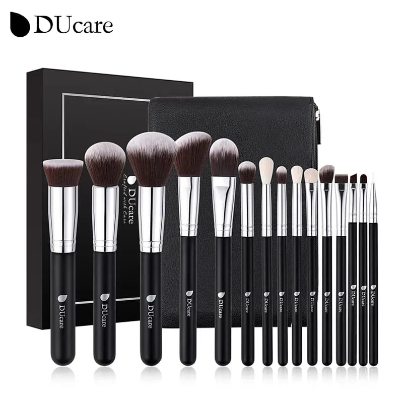 Sada profesionálních štětců na make-up DUcare 15-32 ks Sada štětců na make-up Syntetický podkladový pudr štětec s rozjasňovačem očních stínů — image 1