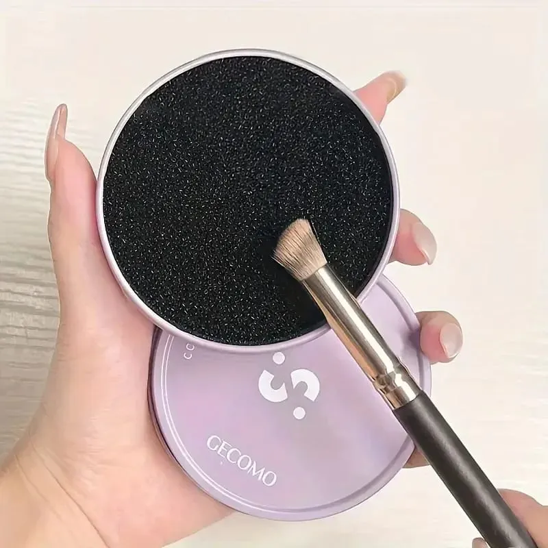 Scatola per la pulizia dei pennelli per il trucco Spugna per la pulizia rapida Pennelli per ombretti Lavaggio a secco Lavaggio cosmetico Accessori per strumenti in polvere