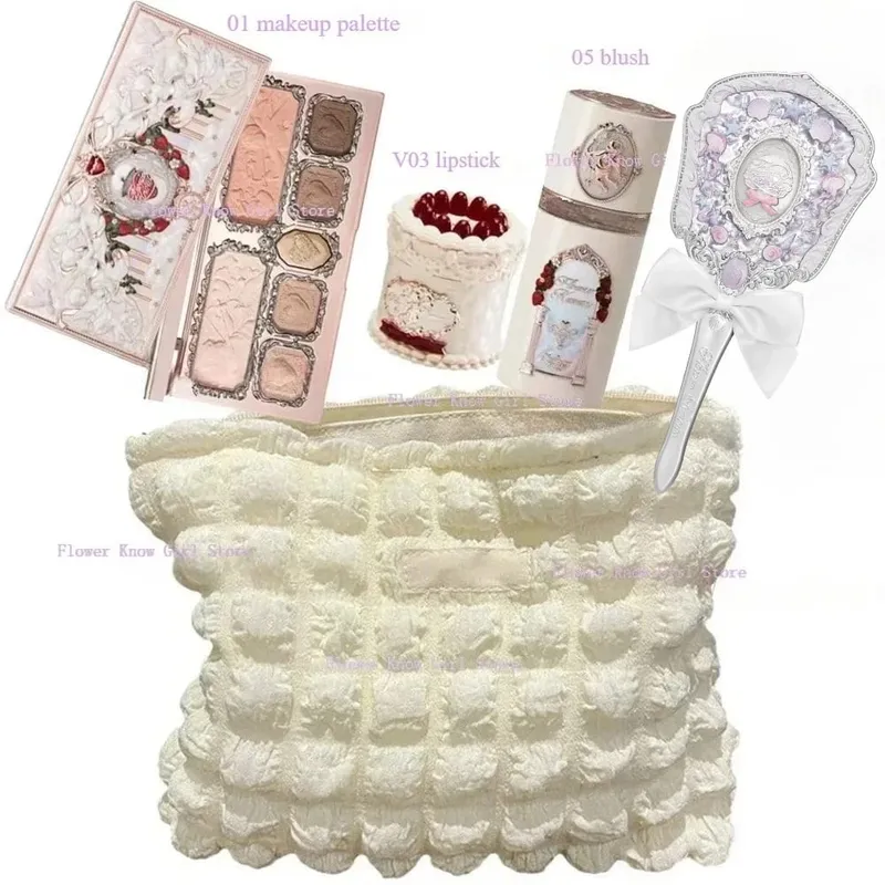 Flower Know Strawberry Cupid Collection Makeup Kit Kompletní sada profesionálních obličejových paletek s očními stíny na rty s tuhými parfémy — image 11