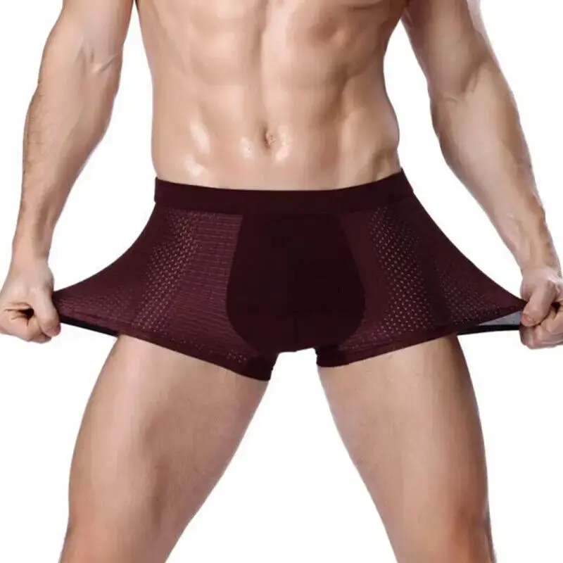 Sous-vêtements respirants doux en maille de soie glacée pour hommes, avec technologie d'évacuation de l'humidité, Design en U pour plus de confort — image 12