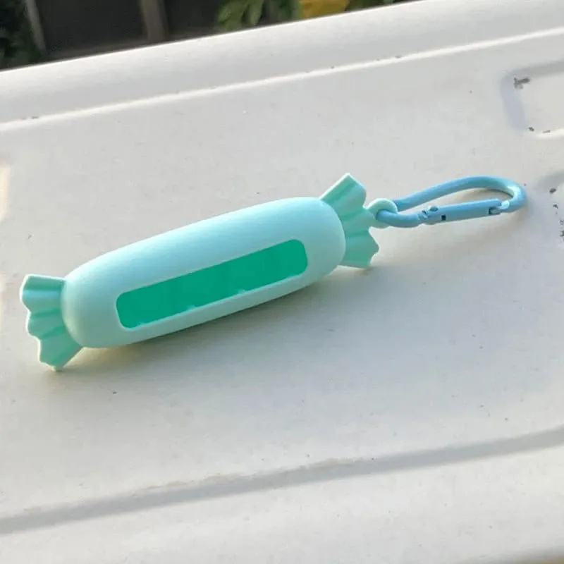Bow Candy Peanut Shape Silikon Penutup Gincu Rantai Kunci Beg Simpanan Gincu Warna Pepejal Pemegang Balsem Bibir Ringan — image 23