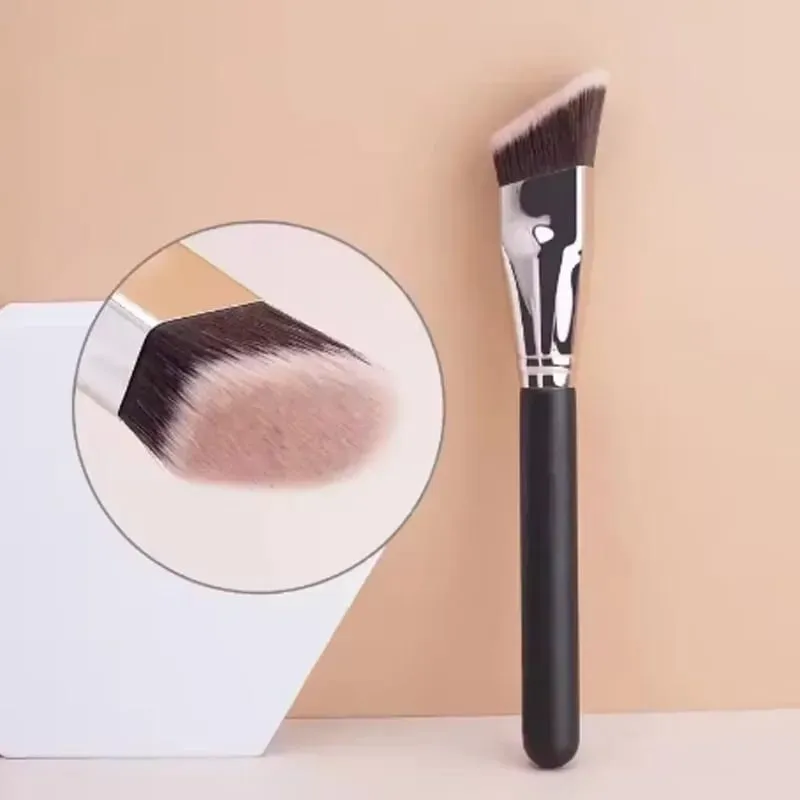 Pinceau de maquillage à tête plate biseautée, 1 pièce, pour fond de teint, Contour trapézoïdal, outils de maquillage professionnels pour débutants — image 1