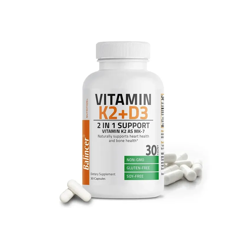 Vitamin D3 + K2(MK7) Supplement - Bone Joint Heart Immune Teeth and Skin Health Support - Non-GMO Supplement