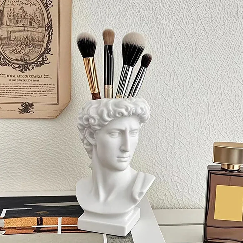 Kreativní socha Davida Tvarový štětec Hrnec Stolní ozdoby Úložná krabička Štětce na make-up pro domácnost Organizér — image 3