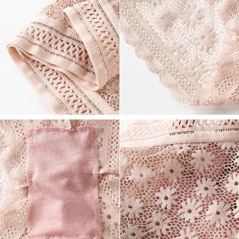 Set reggiseno da donna con retro in pizzo senza bordi in acciaio Coppa triangolare francese Confortevole copertura del torace Biancheria intima estensibile per la pelle — image 6