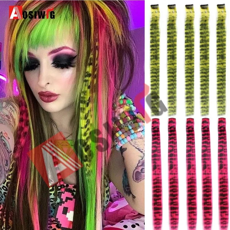 5PC สังเคราะห์ Feather Hair Extensions พร้อมคลิปทนความร้อนตรงผมสีสีดำคลิปผมสตรี 8G — image 2