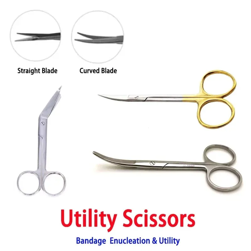 Forbici ad anello rivestite in oro per uso non medico Strumenti di riparazione domestica Hi Eye — image 1