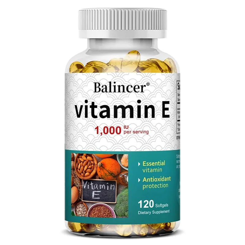Capsule di vitamina E naturale Integratore antiossidante Supporto Pelle Capelli Unghie Cuore Cervello Sistema cardiovascolare e benessere Benessere — image 9