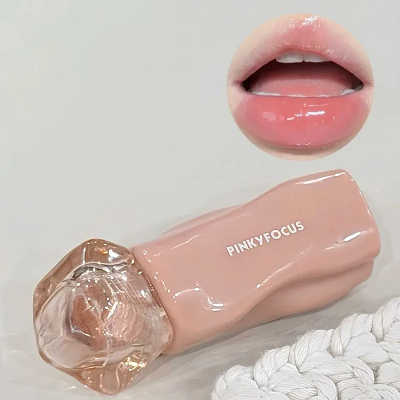 Pinkyfocus Rossetto Specchio lucido Lucidalabbra Idratante Succoso Tinta per labbra nude Rossetto per trucco naturale quotidiano a lunga durata — image 10