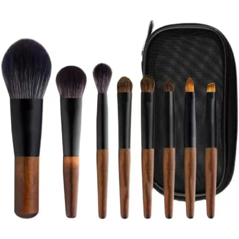12pcs Mini Makeup Brushes Eyeshadow Brush Loose Powder Blusher Foundation Brush Travel Portable Make Up Brushes with Bag — image 4