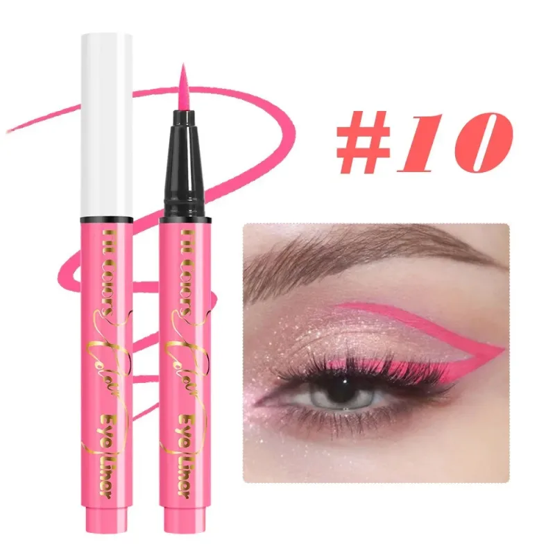 Pena Eyeliner Cair Cahaya Neon UV Tahan Air Cat Warna Wajah Neon Warna-warni Riasan Mata Panggung Seni Pesta Natal Halloween — image 16