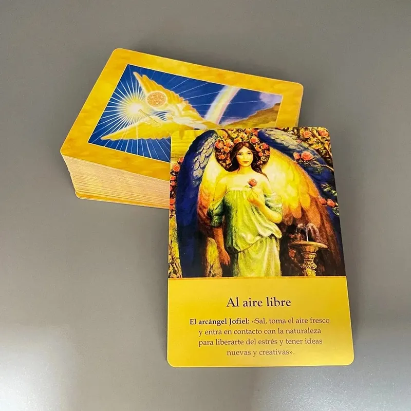 10,4 * 7,3 cm Erzengel-Orakel-Karten in spanischer Version, Schicksalstipps, Engel, Oraculos, Brettspiel-Deck, 44 Stück Karten — image 3