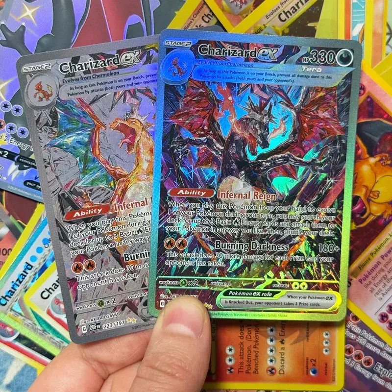Sesuaikan Kad Set Pangkalan Pertama Edisi Klasik Kad Flash Kerajang Bersinar Charizard Mewtwo Koleksi Permainan Kad Permainan PTCG — image 5