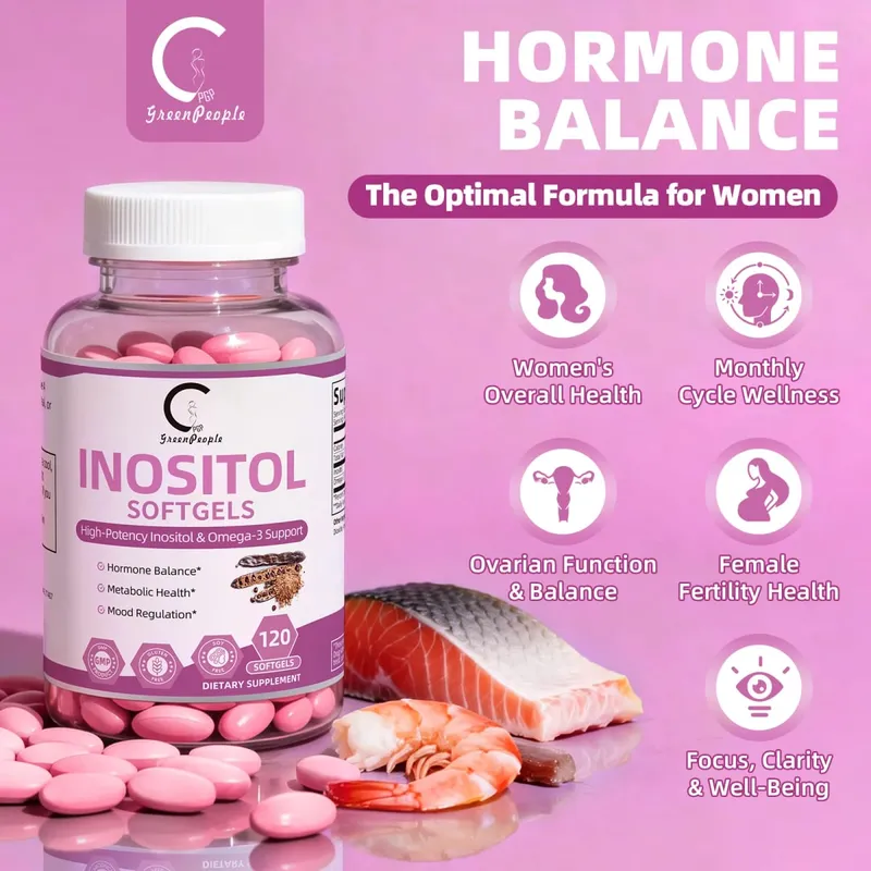 120 Viên Nang Inositol Với Omega-3 Hỗ Trợ Chức Năng Buồng Trứng Cân Bằng Nội Tiết Tố Bổ Sung Khả Năng Sinh Sản Cho Phụ Nữ