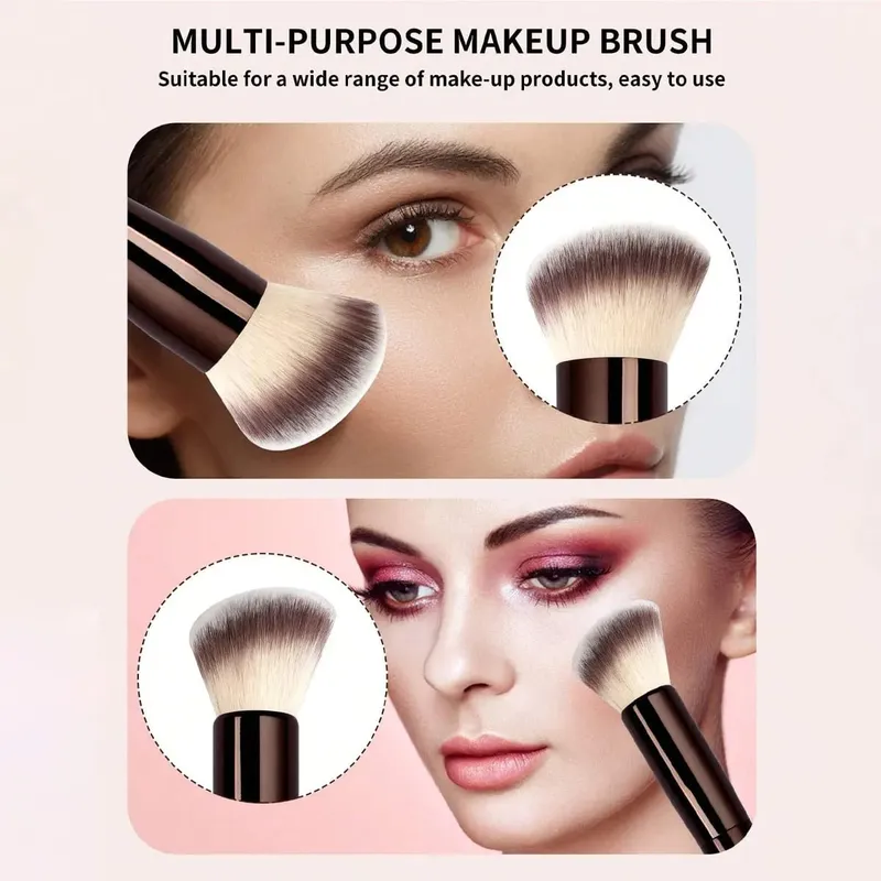 1Pc Professional Long Aluminum Tube Makeup Brush Double-Ended Highlight Brush Contour Brush Makeup Tools With Soft Fiber And Ski — image 3
